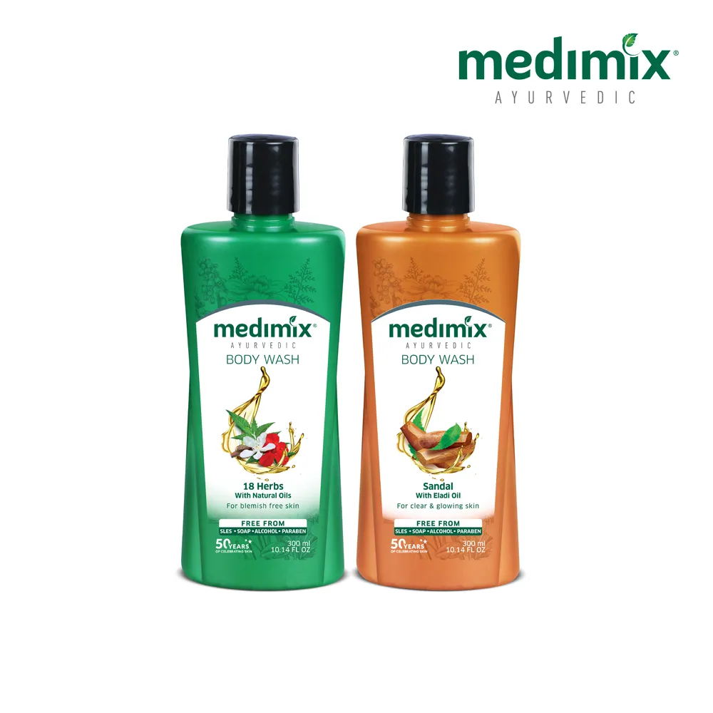 即期品【Medimix】印度原廠授權 阿育吠陀秘方美肌沐浴液態皂300mlX2入(效期至2026/01)