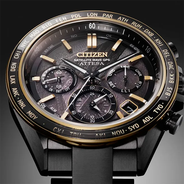 【CITIZEN 星辰】LIGHT in BLACK 闇影之光 光動能50週年限量 GPS衛星對時手錶 錶 生日禮 送禮(CC4078-51E)