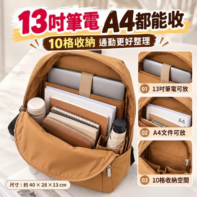 【WHOSE BAG】雙11 日系防潑水多隔層後背包＋韓國製2WAY側背包｜13吋筆電通勤雙包組 買一送一