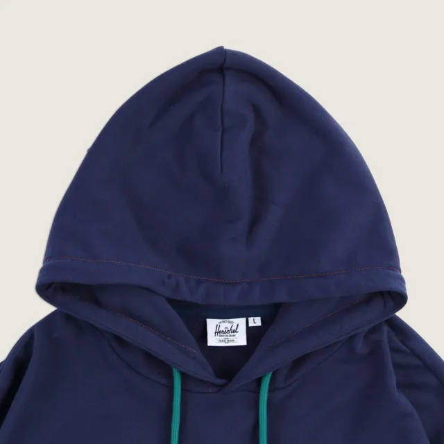 【Herschel】官方直營 男款女款 小熊拍立得長袖帽T 淺卡其色/深藍色