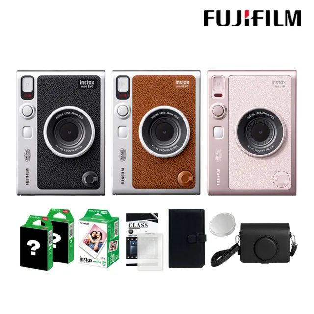 【FUJIFILM 富士】Instax Mini EVO 混合式數位拍立得相機 原廠公司貨(專用皮套40張底片相冊..豪華組)