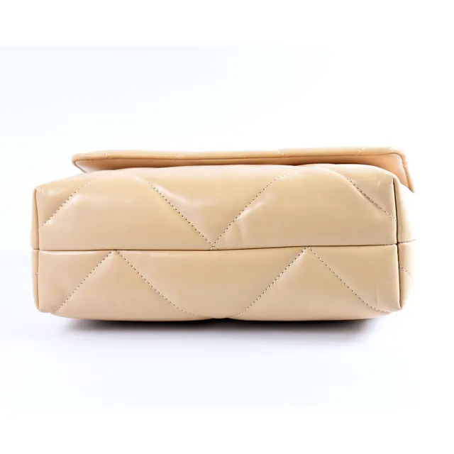 【TORY BURCH】專櫃款 KIRA 絎縫菱格肩背/斜背二用包-奶杏色/小