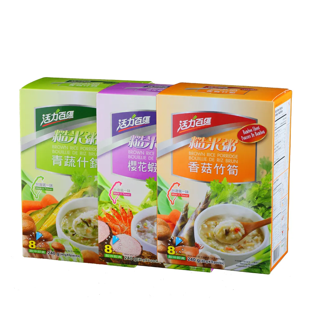 【活力百匯】什錦糙米粥40gx6入(青蔬什錦/香菇竹筍/櫻花蝦芋頭)