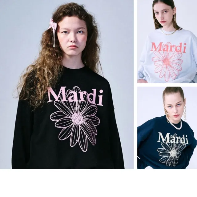 【MARDI MERCREDI】印花大學TEE 多色 經典小雛菊 藍花 純棉 SWEATSHIRT FLOWERMARDI