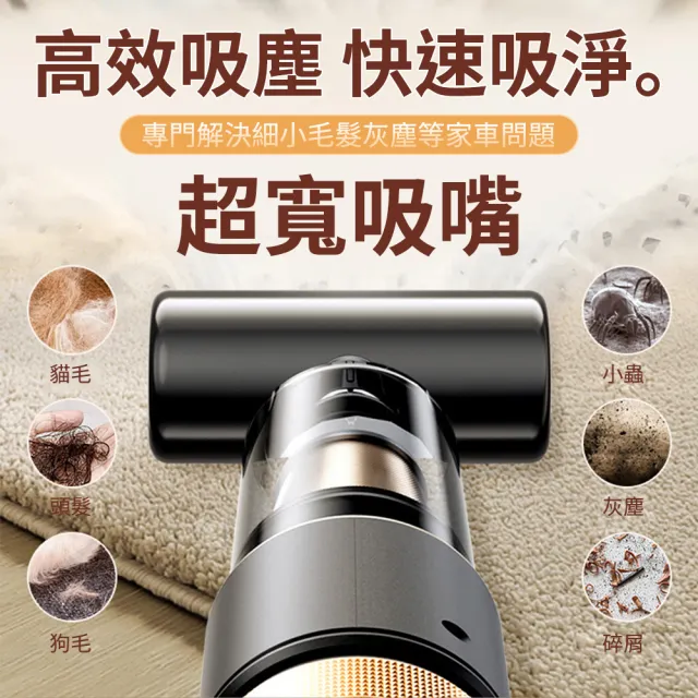 【WANGKE】旺科 大滿配-5濾芯+收納包-無線吸塵器(迷你吸塵器 手持 LED照明燈 吸塵器 小吸塵器 車用吸塵器)