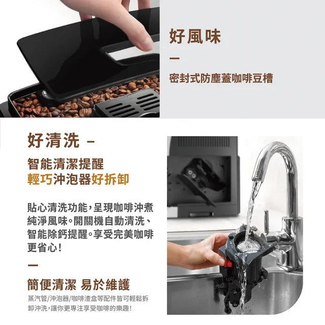 【Delonghi 迪朗奇】官方直營 ECAM22.110.B曜石黑 全自動義式咖啡機(2026新色.momo獨家.預購11/21起出貨)