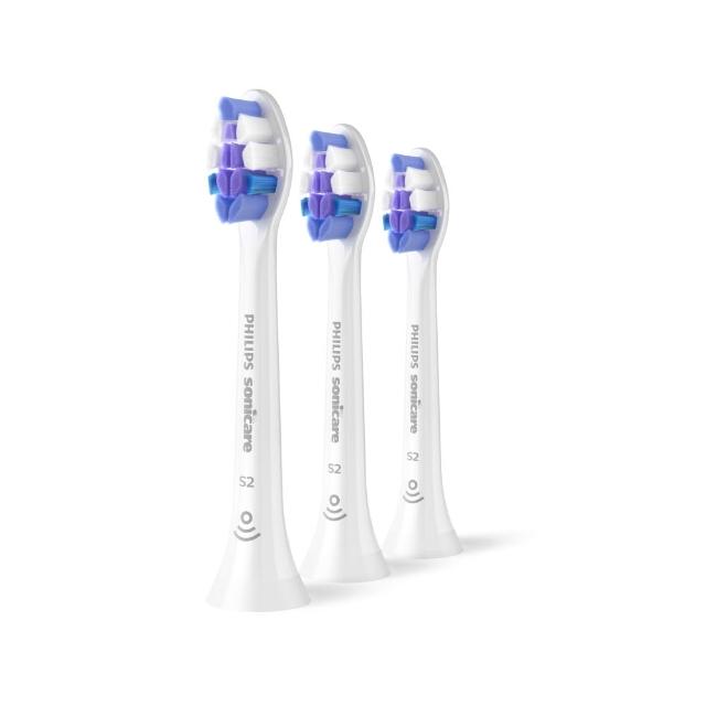 【Philips 飛利浦】HX6053/93 Sonicare S2超細抗敏刷頭3入組 (0.1mm極細毛/溫和呵護/深效清潔/官方直營)