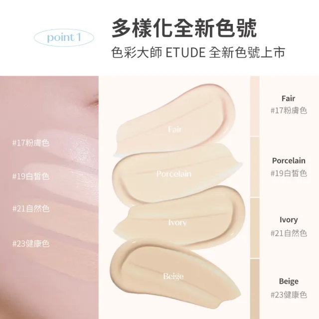 【ETUDE】官方直營 雲朵輕盈完美氣墊組 SPF42/PA+++ (搭贈補充蕊*1 or 迷你氣墊*1)