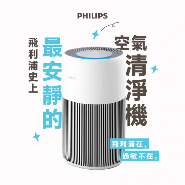 【Philips 飛利浦】2026年度新機！奈米級抗敏空氣清淨機★適用17-20坪(AC2220/80)