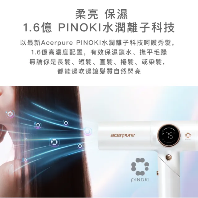 【acerpure】Acerpure BEAUTY HD3 PINOKI 高速離子吹風機(HD765-10W)