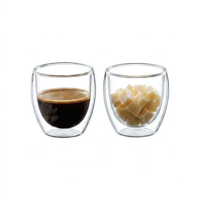 【Bodum】買一送二 PAVINA雙層玻璃杯250ml(2入組) 加贈品牌隨行杯及儲物罐(價值850) 防燙 防冷凝水