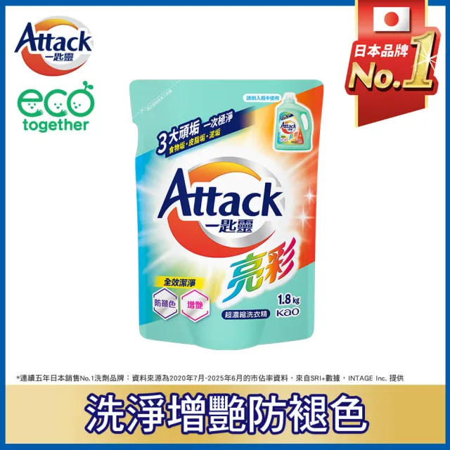 【一匙靈】制菌/亮彩/淨柔超濃縮洗衣精補充包兩箱(制菌1.9kg/亮彩1.8kg/淨柔1.8kg12包入)