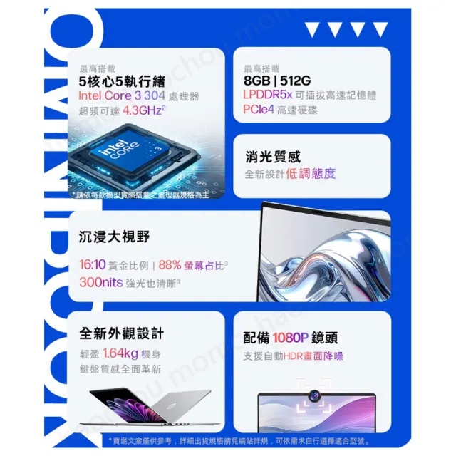 【HP 惠普】筆電包/滑鼠★16吋 Core 3 304輕薄高效筆電(OmniBook 3 16-bu0370TU/8G/512G SSD/W11/冰川銀)