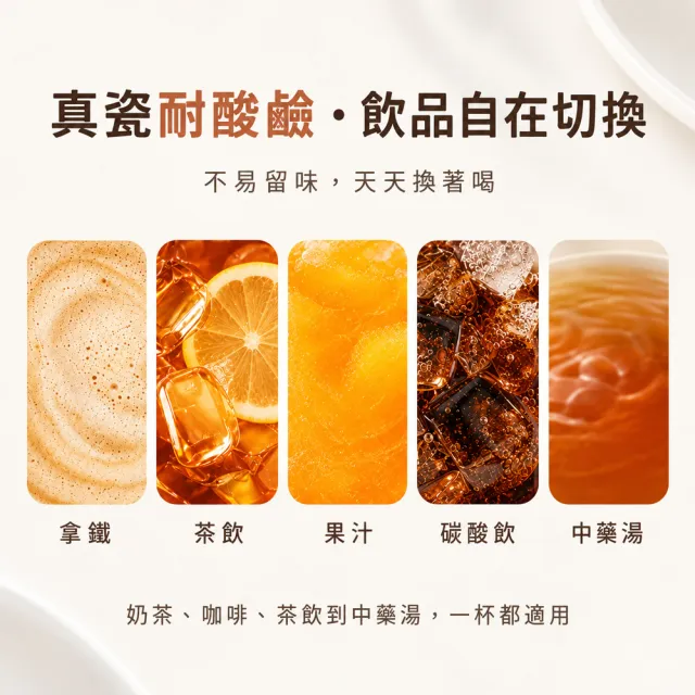 【IKUK 艾可】真陶瓷內膽保溫杯-瓷芯上蓋手把保溫杯500ml(辦公杯/咖啡保溫杯/保溫瓶/父親節禮物)