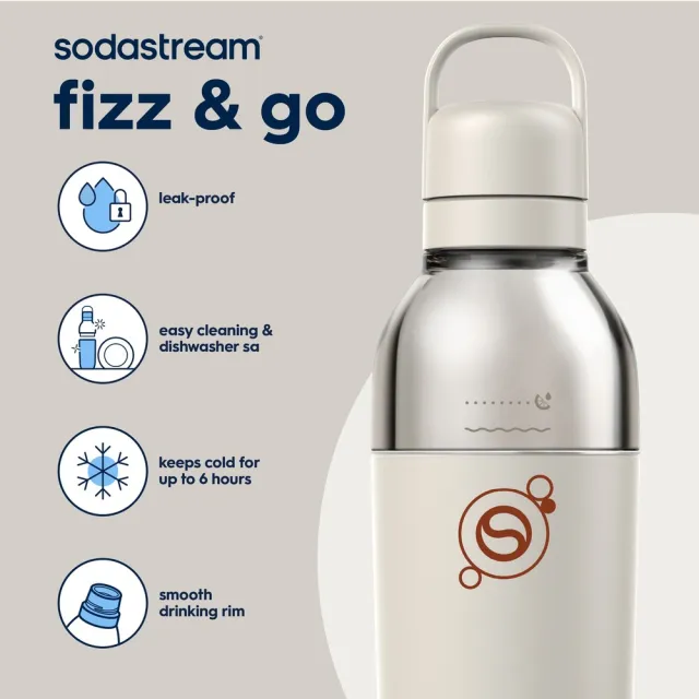 【Sodastream】隨我調碳酸不銹鋼保冷瓶710ml 1入(銀月沙)