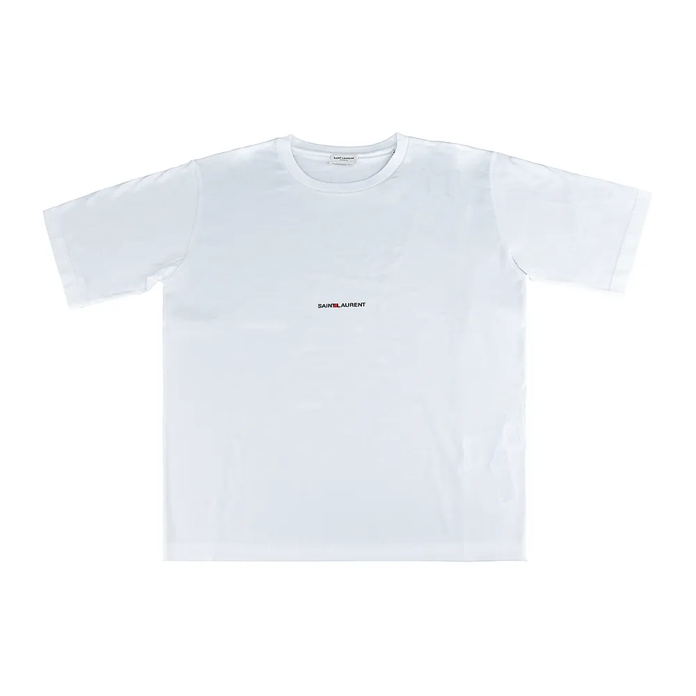 YSL】YSL SAINT LAURENT RIVE GAUCHE字母LOGO印花設計純棉短袖T恤(女款