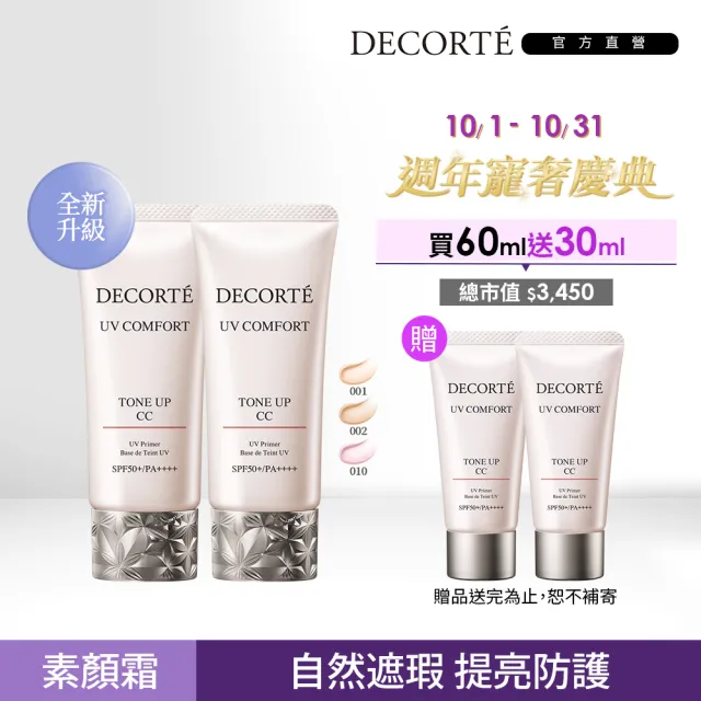 全新升級★【COSME DECORTE 黛珂】極效光無痕素顏霜30mL 二入組