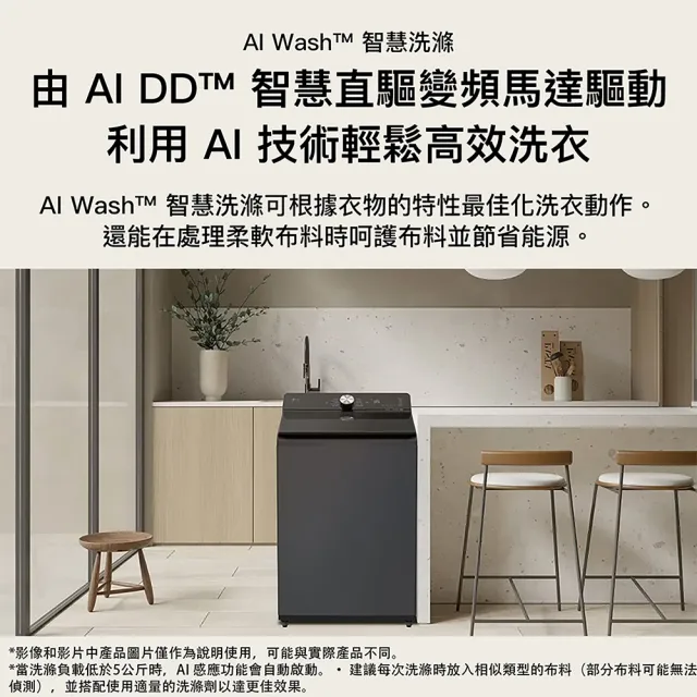 【LG 樂金】家電快配15公斤◆AI DD直驅變頻59cm極窄身洗衣機 ◆瑪瑙黑(WT-TD15OB)