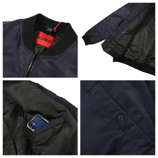 【HUGO BOSS】高質感 Hugo Boss 飛行外套 防潑水 雨果 博斯 舖棉 暗袋 夾克 無帽 外套(1346)