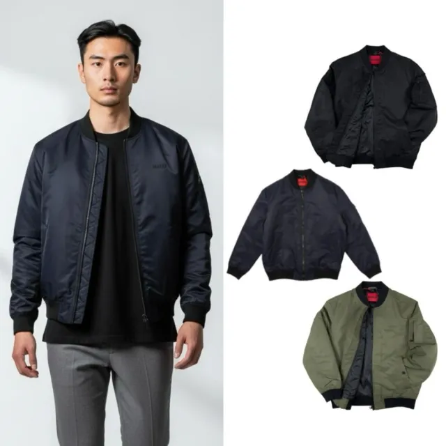【HUGO BOSS】高質感 Hugo Boss 飛行外套 防潑水 雨果 博斯 舖棉 暗袋 夾克 無帽 外套(1346)