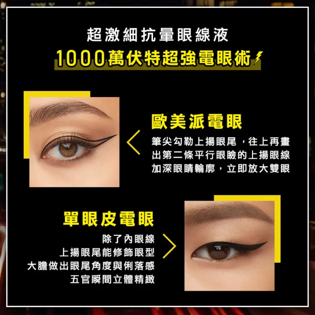 【MAYBELLINE 媚比琳】飛天小女警★超激細抗暈眼線液抗手震版(任選3入組)