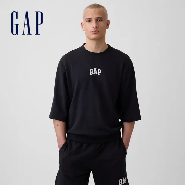 【GAP】男裝 寬版法式毛圈布短版T恤-多款任選(894498&898685&898684)