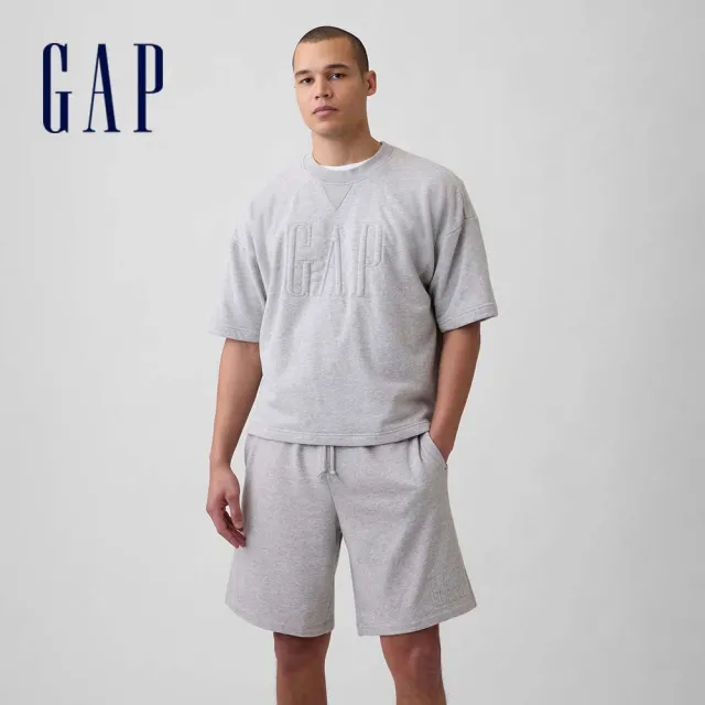 【GAP】男裝 寬版法式毛圈布短版T恤-多款任選(894498&898685&898684)