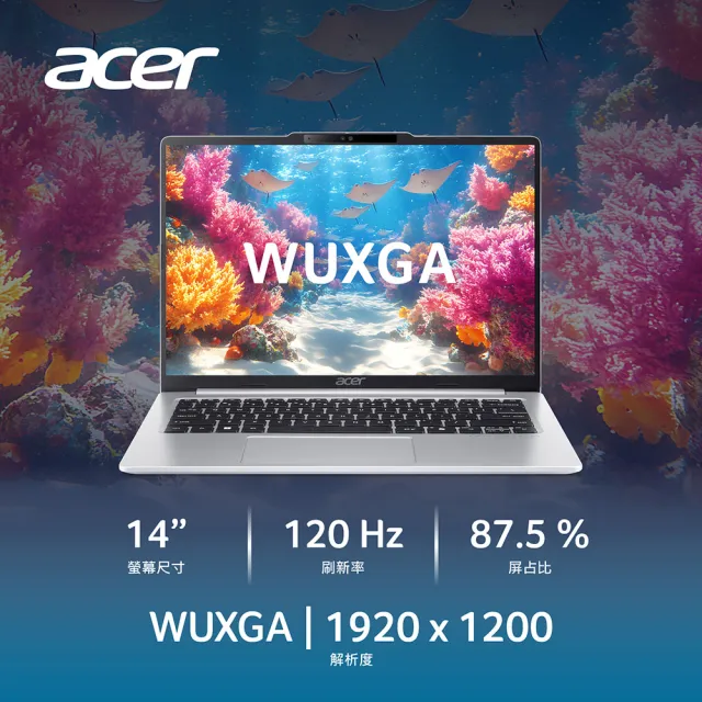 【Acer 宏碁】65W快充組★14吋Ryzen AI 5輕薄AI筆電(Swift Lite/SFL14-62M-R0BU/R5-430/16G/512G/W11)