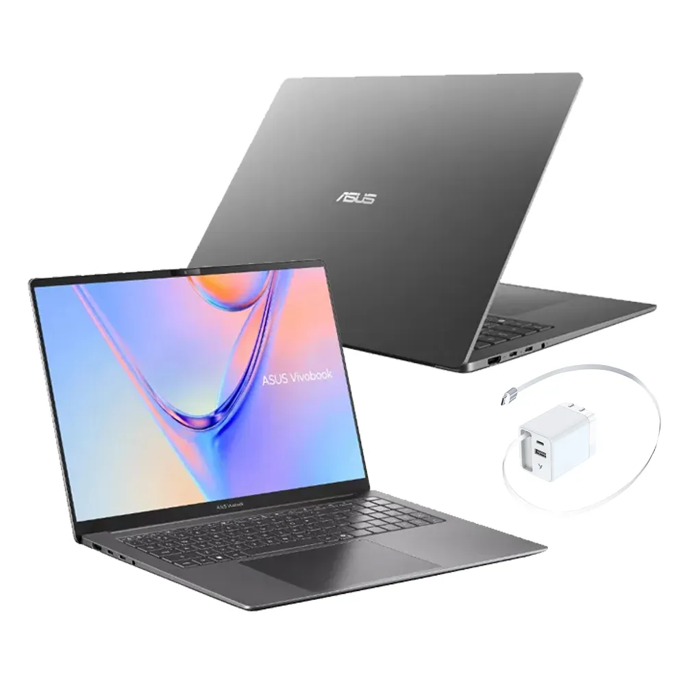 【ASUS 華碩】65W手機充電頭★16吋Ultra 7輕薄AI筆電(S5652MA/Ultra 7-350/16G/512GB SSD/W11)