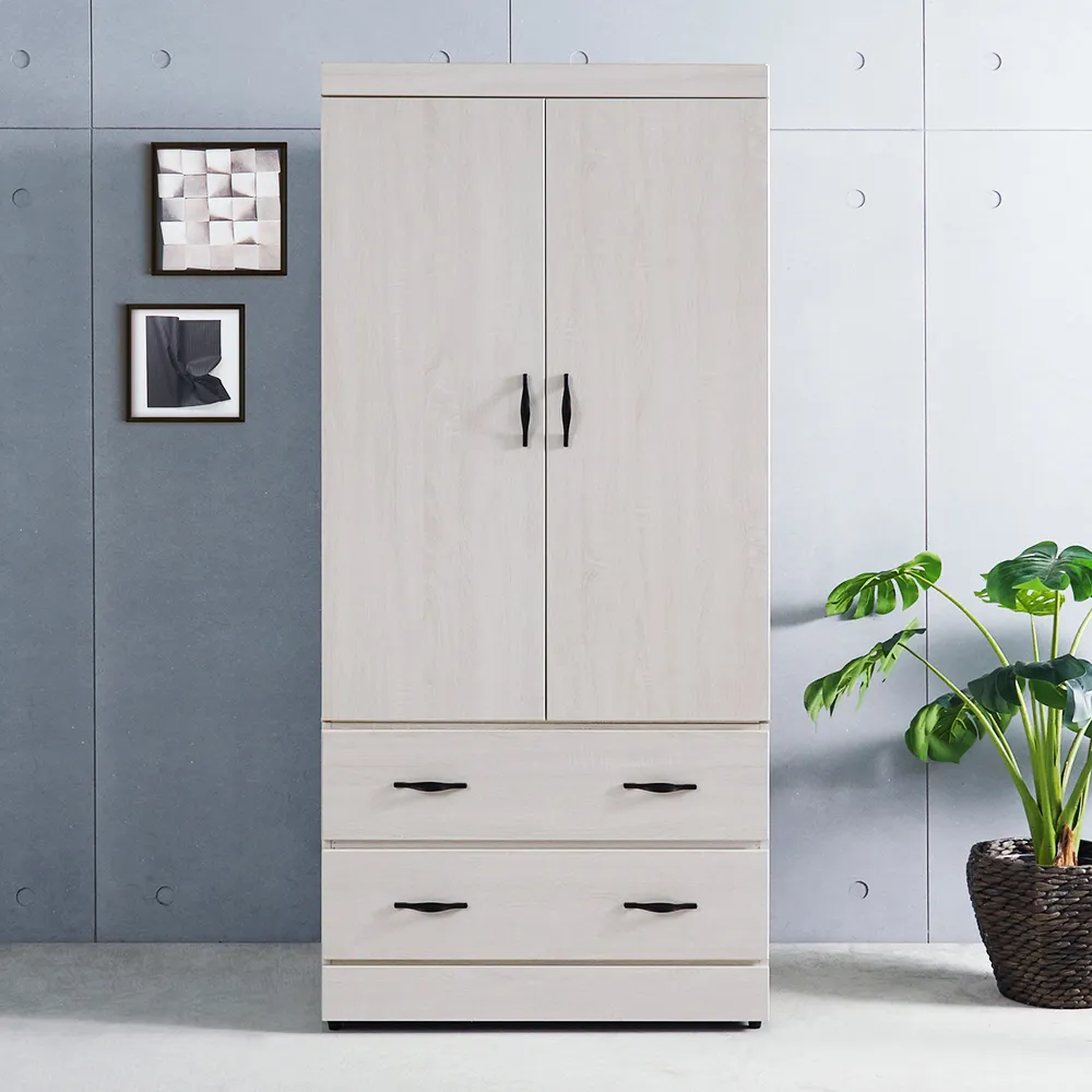 【時尚屋】[CU11]摩洛哥冰島白橡3x6尺衣櫃CU11-307(台灣製/免組裝/衣櫃)