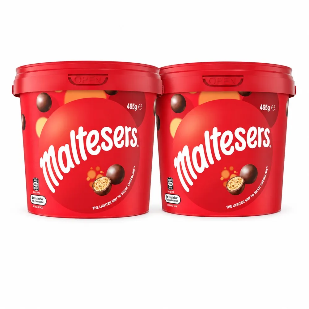 【maltesers 麥提莎】麥芽脆心巧克力歡樂桶 465g *2入(零食/點心)