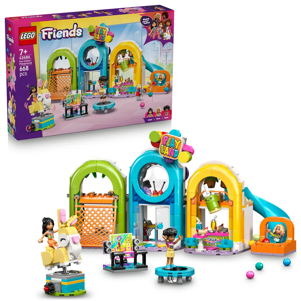 【LEGO 樂高】Friends 42686 歡樂室內遊樂場(創意力遊戲 扮家家酒 積木 玩具)