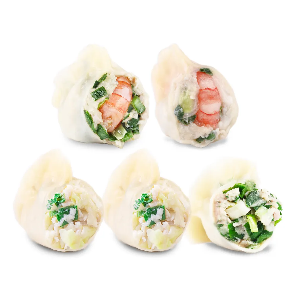 【果貿吳媽家水餃】經典5盒組(高麗菜鮮蝦、韭菜鮮蝦、高麗菜鮮肉、韭菜鮮肉)