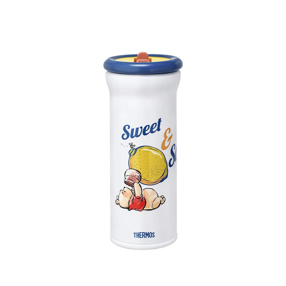 【THERMOS 膳魔師】小熊維尼100週年不鏽鋼真空吸管瓶470ml(FKB-470WP-HDLM)