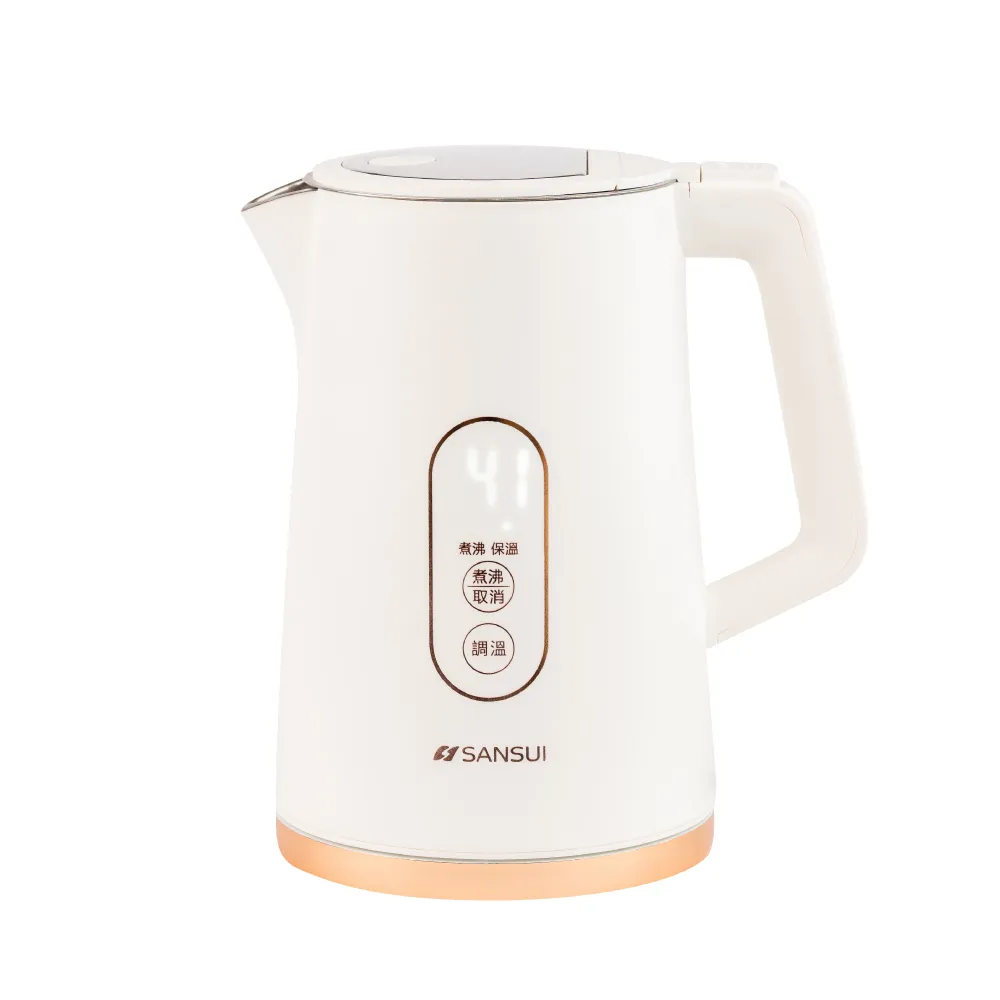 【SANSUI 山水】1.7L不鏽鋼智能溫控電茶壺(SWB-K99W)防燙/快煮壺/電熱水壺/自動斷電/租屋族/周年慶