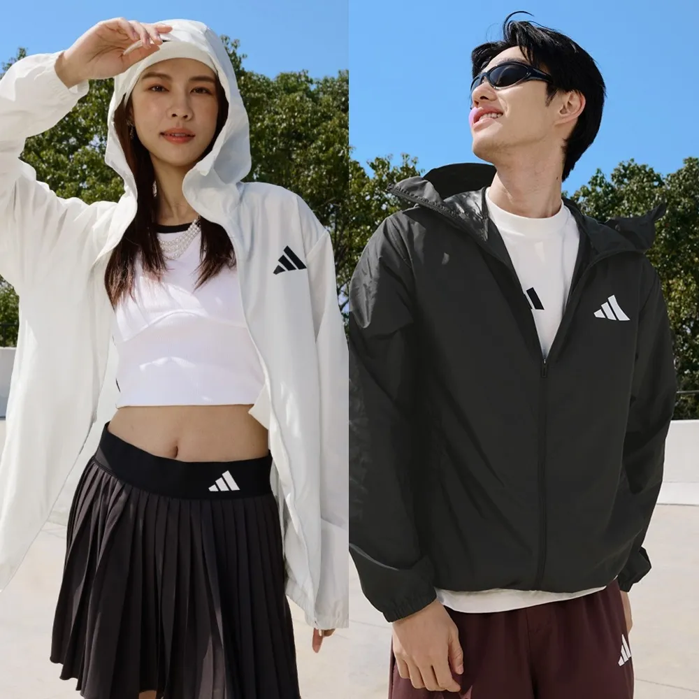 【adidas 愛迪達】防曬連帽外套 運動外套 薄外套 防風外套 男/女 多款任選  (KA9323/KA9289)