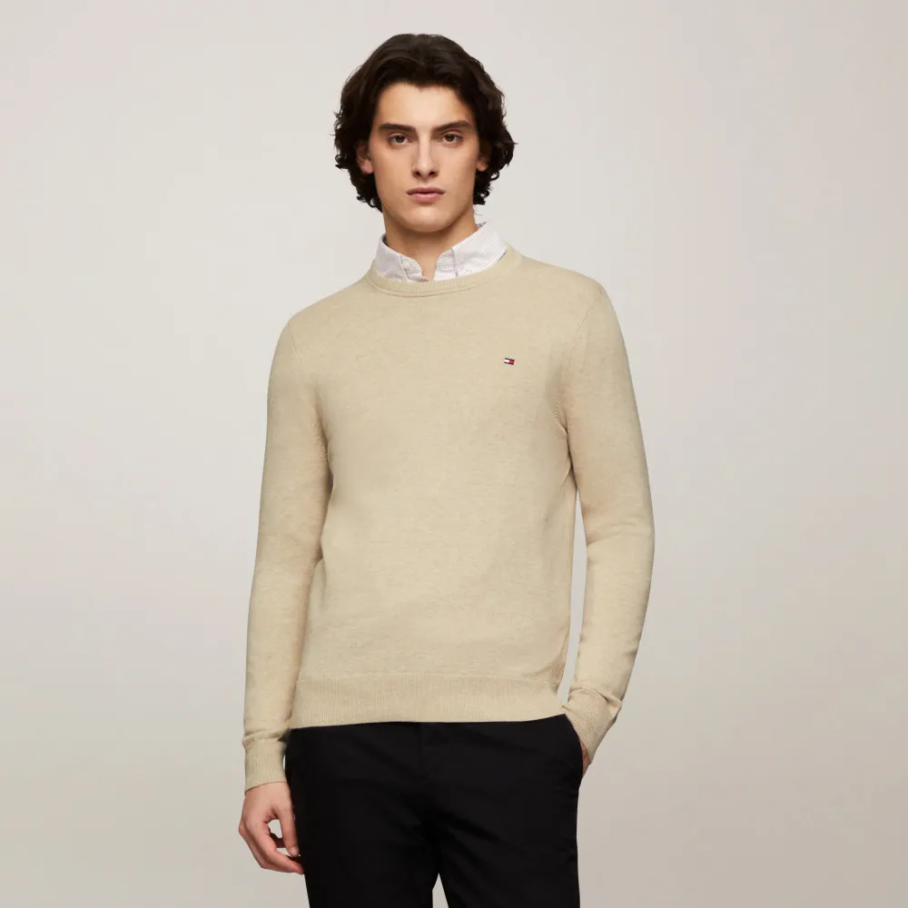 【TOMMY HILFIGER】官方旗艦館 Amherst 圓領毛衣_裸色