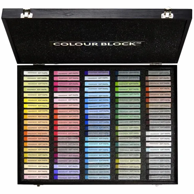 【COLOUR BLOCK】100色軟性粉彩條 質感木盒組(粉彩棒 粉畫棒 軟性粉彩 畫畫禮物 美術用品)