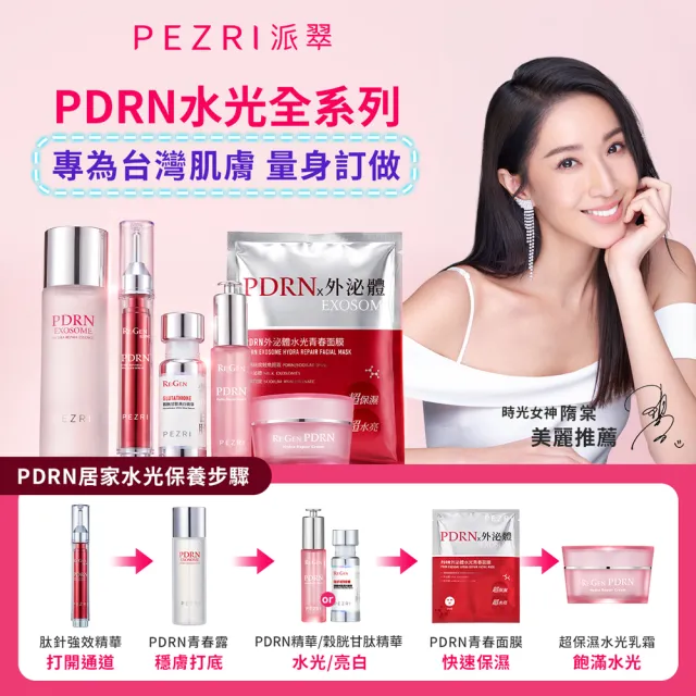 【PEZRI 派翠】★買一送一★PDRN外泌體水光青春面膜(共8片2盒/隋棠推薦/12倍強力鎖水/保濕修復