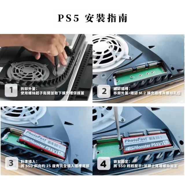 【Photofast】GMonster PS5V1SE 1TB｜PS5／PC PCIe Gen4 SSD＋散熱片