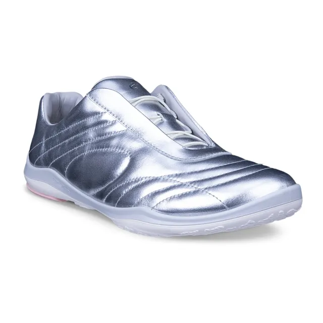 【ecco】Biom Lite TR W 健步輕巧簡約皮革休閒鞋 女鞋(銀色 84018361259)