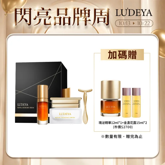 【LUDEYA】限時爆殺★蜂王玫瑰微泌彈潤緊緻組(瑰泌精華35ml+瑰泌霜60ml)(外泌體/PDRN/抗老/乳霜)