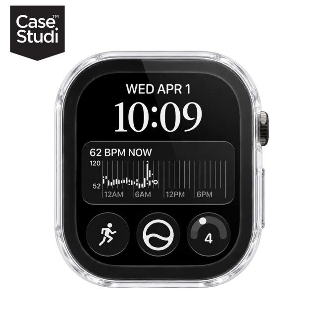 【Casestudi】AppleWatch 12 42mm 鋁合金/鈦金屬機型 Waterproof 防水透明玻璃錶殼 (42mm Watch 12)