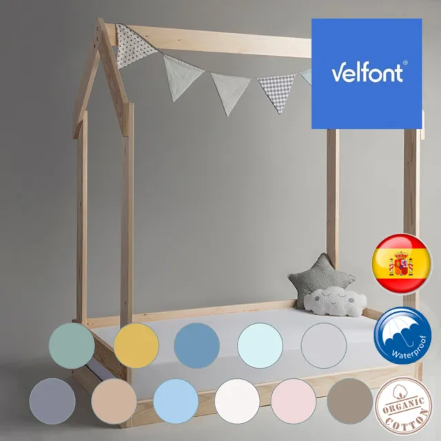【Velfont】有機棉2合1防水保潔床包 (床墊70X140公分以內皆適用 - 全年適用)