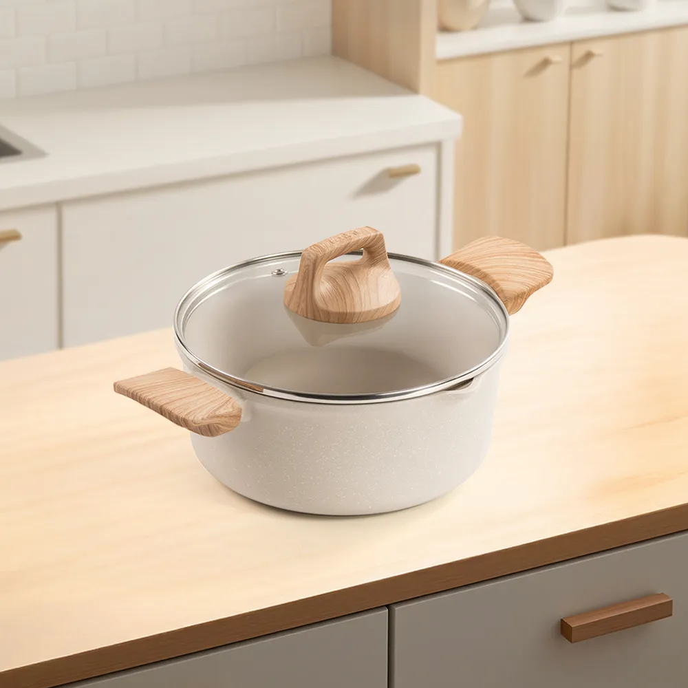 【Tefal 特福】暖暖系列20CM不沾鍋雙耳湯鍋-加蓋(IH爐可用鍋/電磁爐適用)