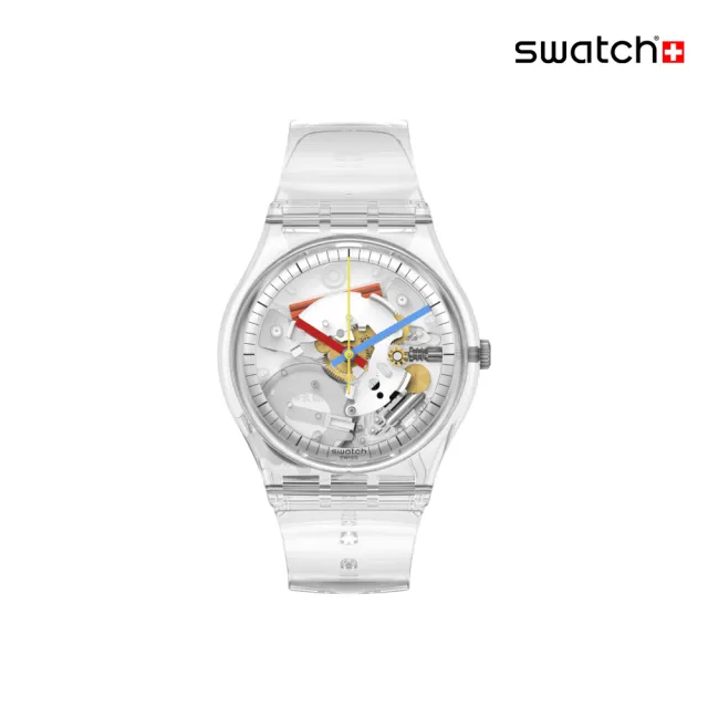 【SWATCH】CLEARLY GENT 經典手錶/男錶/女錶/瑞士製造 SO28K100-S06(34mm)