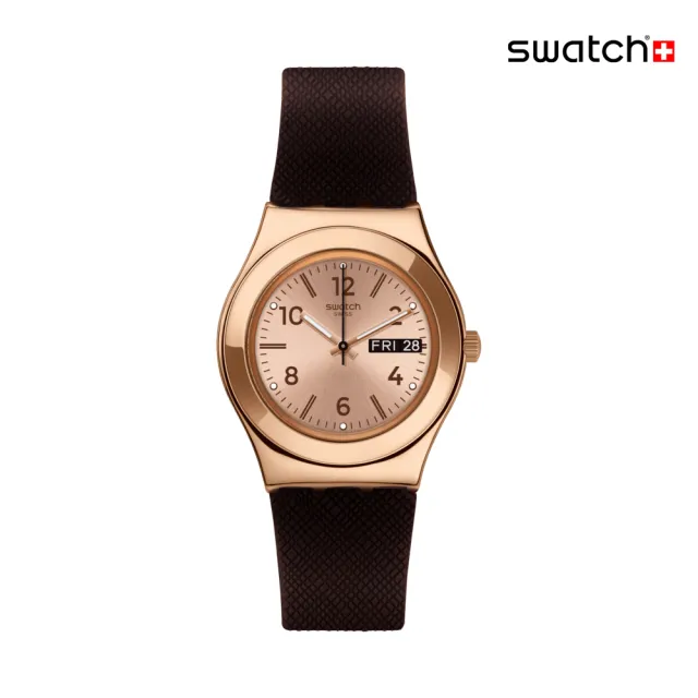 【SWATCH】BROWNEE 金屬手錶/女錶/瑞士製造 YLG701(33mm)
