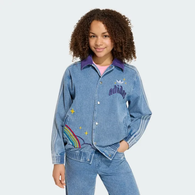 【adidas 愛迪達】CARE BEARS 丹寧外套 童裝 - Originals KS1734