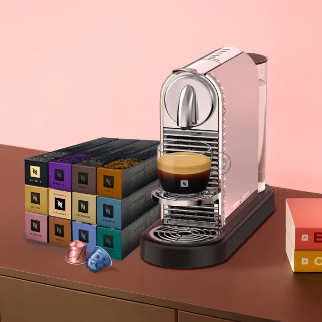 【Nespresso】施華洛世奇聯名款 CitiZ Platinum 膠囊咖啡機 飲水機 全自動咖啡機(探索禮盒120顆迎新會員組)