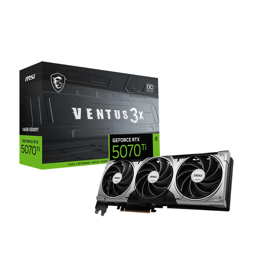 【MSI 微星】RTX 5070 Ti 16G VENTUS 3X OC 顯示卡(組合包B)